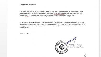 La desmentida supuestamente falsificada.