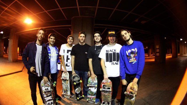 En Londres con amigos del skate. 