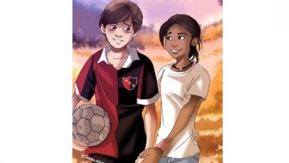 Comic. Retratados en una escena cualquiera con el bolo entre ellos.