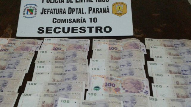 El dinero secuestrado.